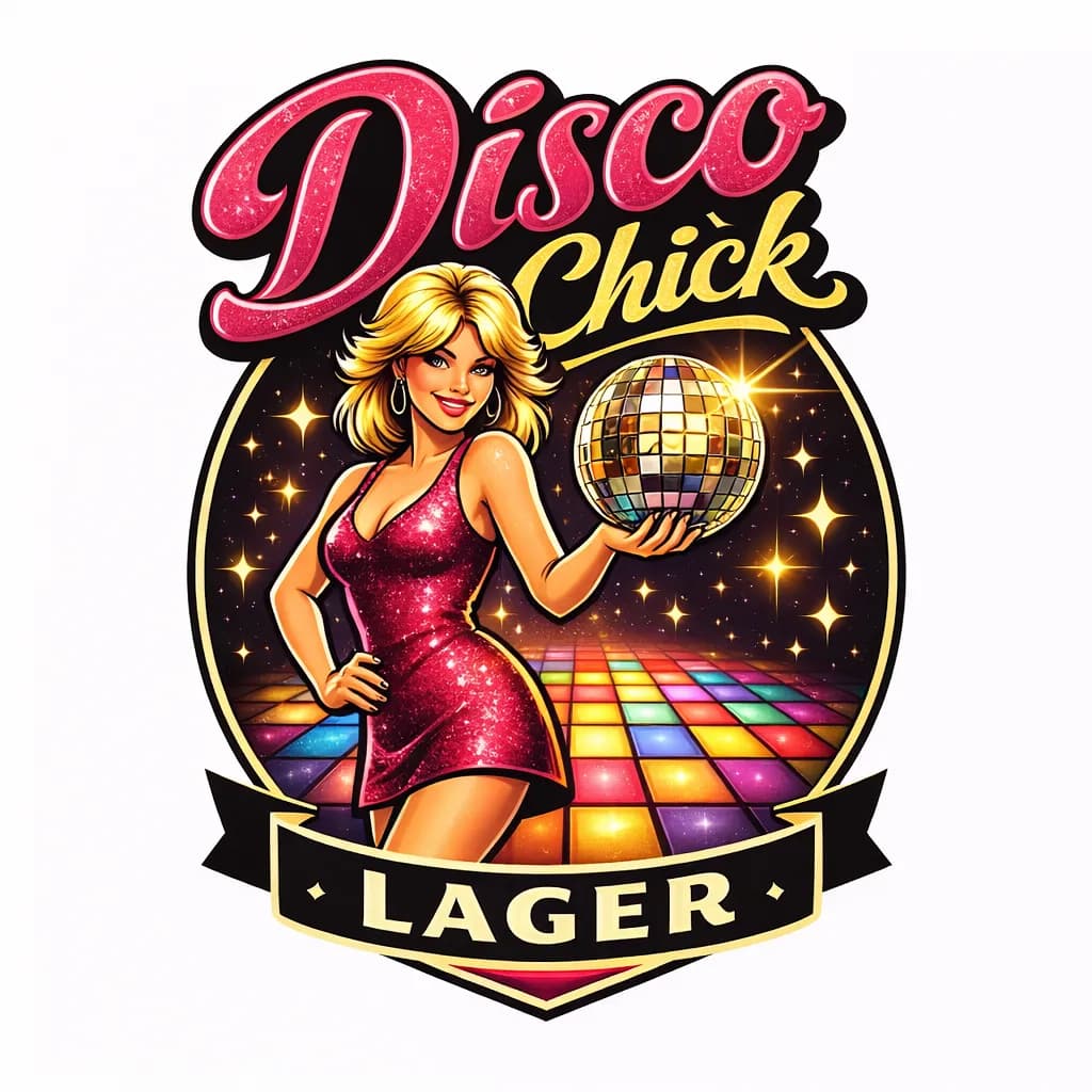 Disco Chick Lager badge